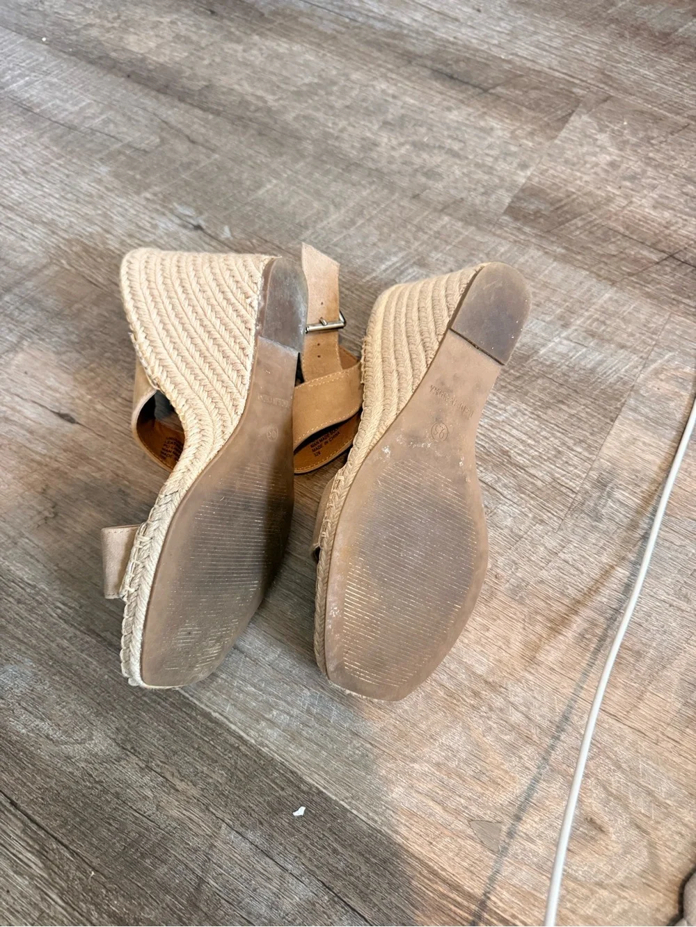 Steve Madden Taupe Suede Espadrille Wedge Sandals